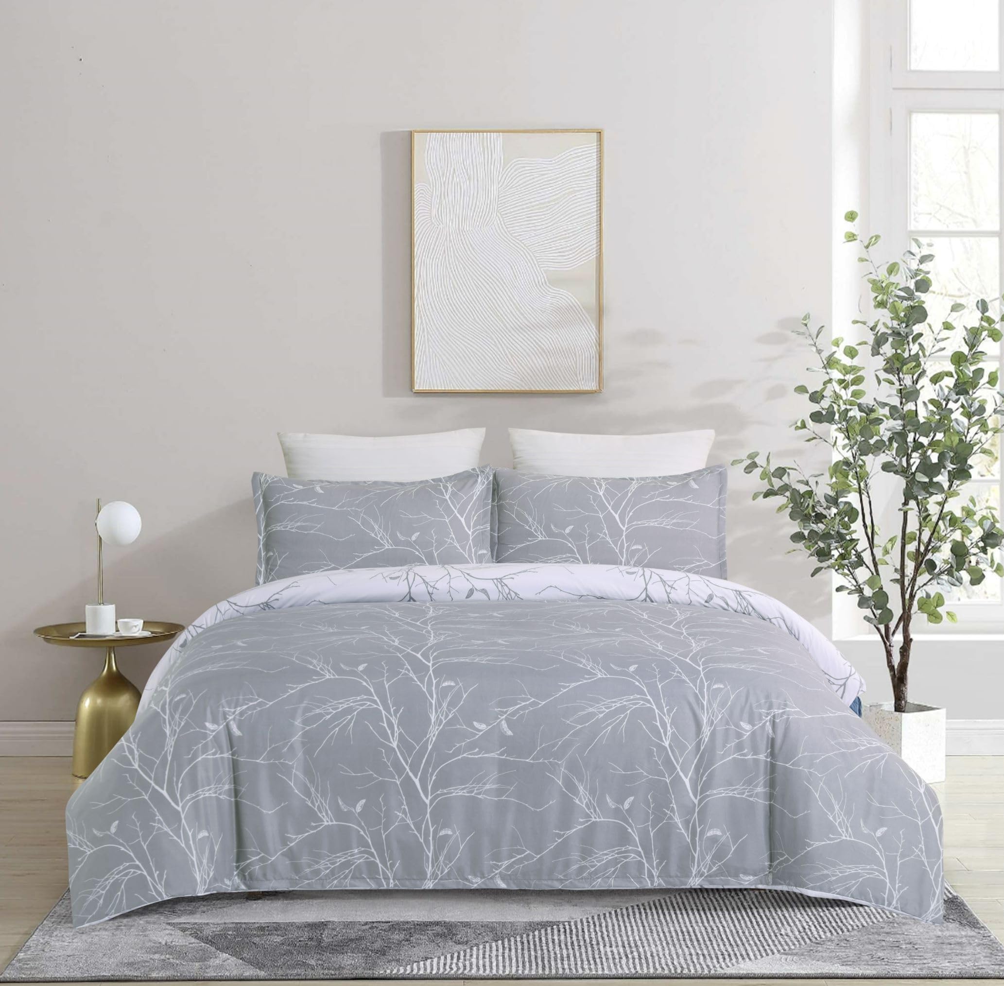 Housse de couette en microfibre douce anti-plis parure Vaulia
