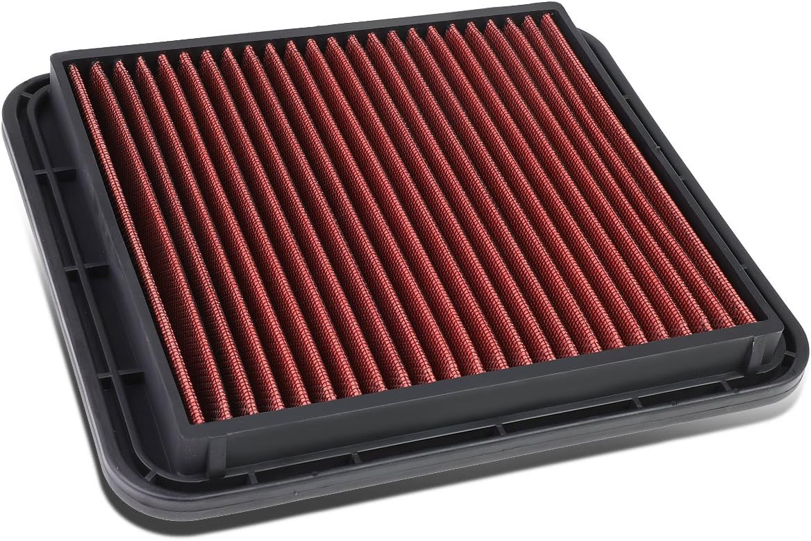 Auto Dynasty High Flow Engine Air Panel Filter Drop-in Reusable & Washable Compatible with GS300 / IS300 (Red)