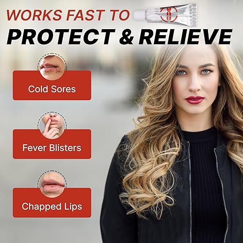 Miniatura 3 de Tratamiento para el herpes labial, fabricado en Estados Unidos, mentol al 1,7%, alivio, bálsamo labial medicado de tratamiento rápido, alivio
