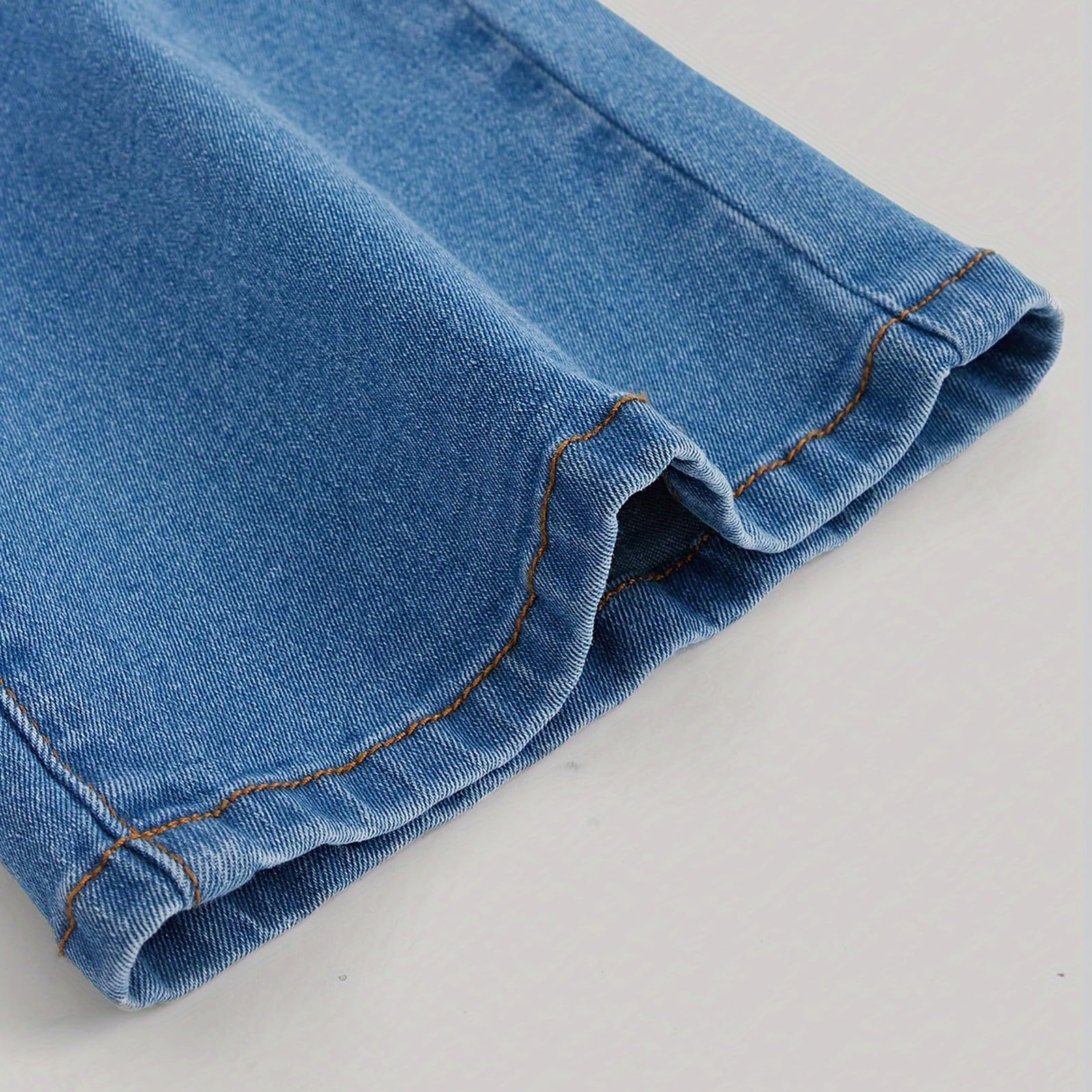 Generisch Teenager Hohe Taille Bootcut Hosen Kinder Elastischer Bund Low Rise Schlagjeans Jeanshosen Mit Ausgestelltem Bein Jugendliche Y2K 2000Er Denim Hosen Jogging Hose