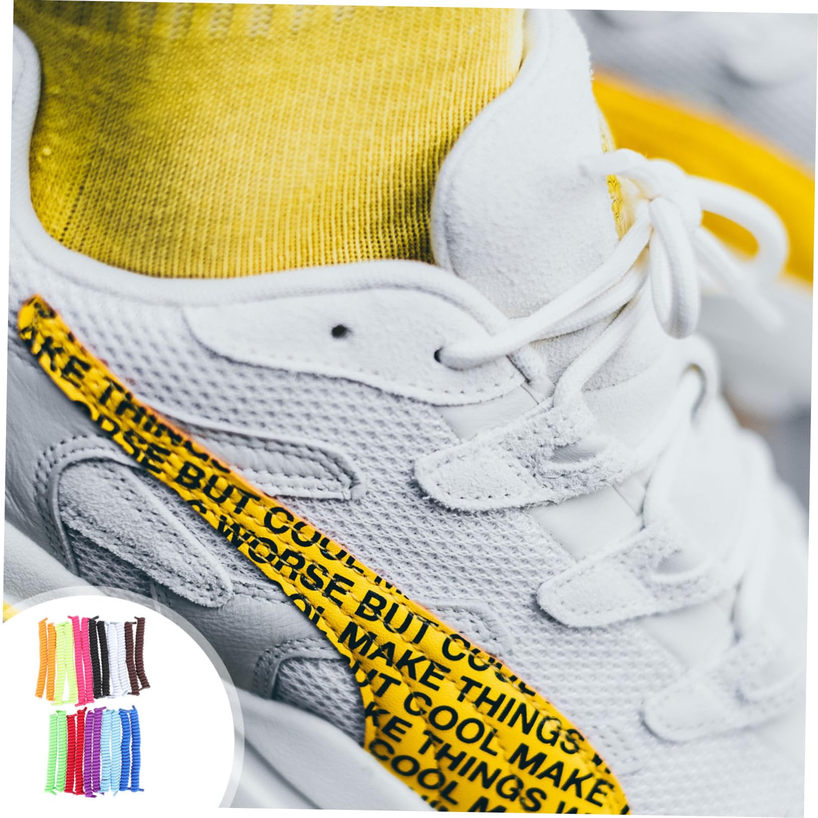 PACKOVE 11 Paia di Lacci Elastici per Scarpe, in Filo di Lattice e Poliestere, Pratici e Comodi, senza Legatura per Sneaker
