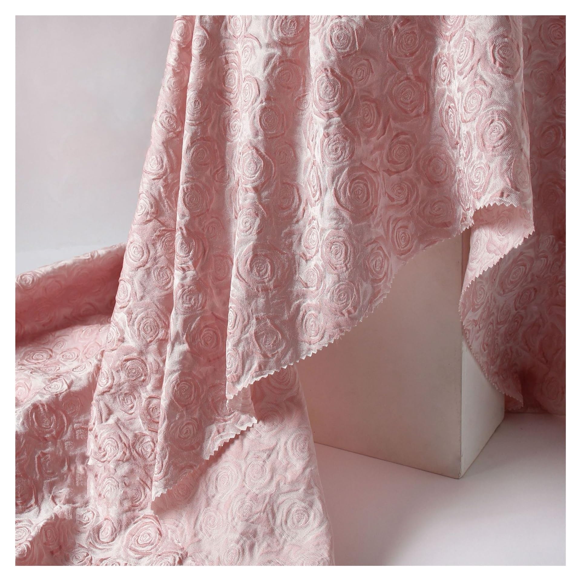 Tissu en satin jacquard for robe à coudre Cheongsam multicolore 45 cm x 160 cm(Pink)