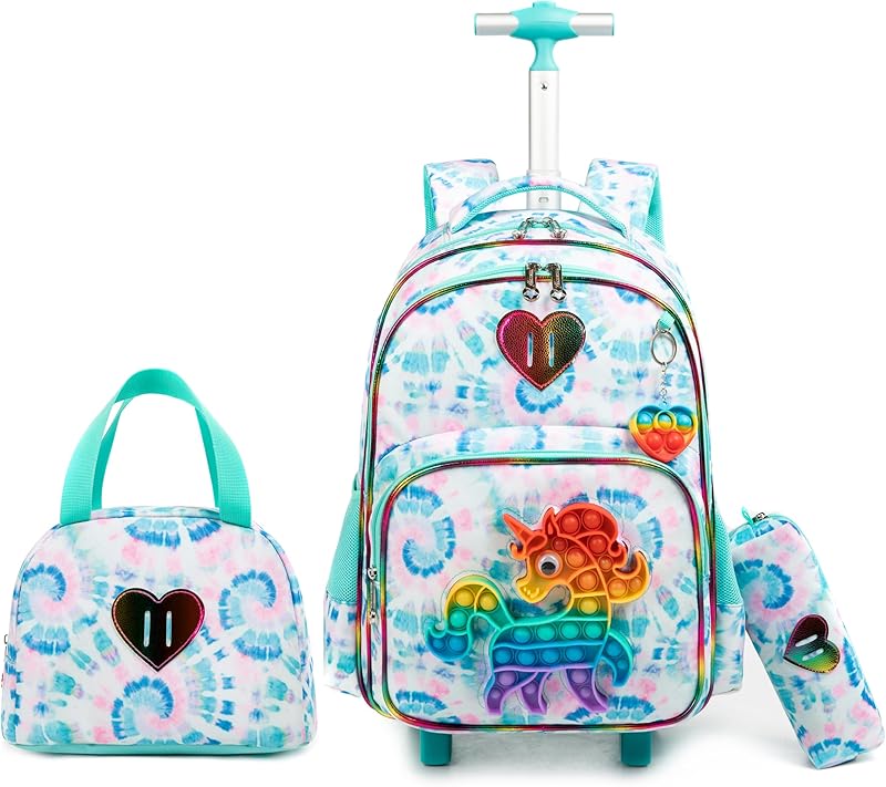 Mochilas de Rodinhas Infantis - Kit de 3 peças com mochila de rodinhas, lancheira e estojo, ideal para crianças e estudantes (Brinquedo colorido para inquietação unicórnio 2) em oferta na Shopee Mochilas de Rodinhas Infantis - Kit de 3 peças com mochila de rodinhas, lancheira e estojo, ideal para crianças e estudantes (Brinquedo colorido para inquietação unicórnio 2) em oferta na Shopee
