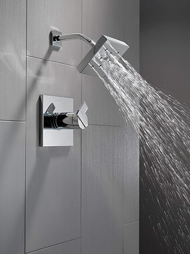 Miniatura 14 de Delta Faucet Ara Serie 17 - Kit de molduras de ducha de doble función, cabezal de ducha H2Okinetic de un solo rociador, grifo de ducha de níquel