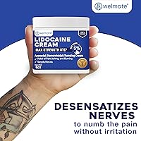 Vista 3 de WELMATE - Crema adormecedora de lidocaína al 5%, 6oz (170g) - Crema de lidocaína de máxima potencia - Alivio de hemorroides - Anestésico de uso