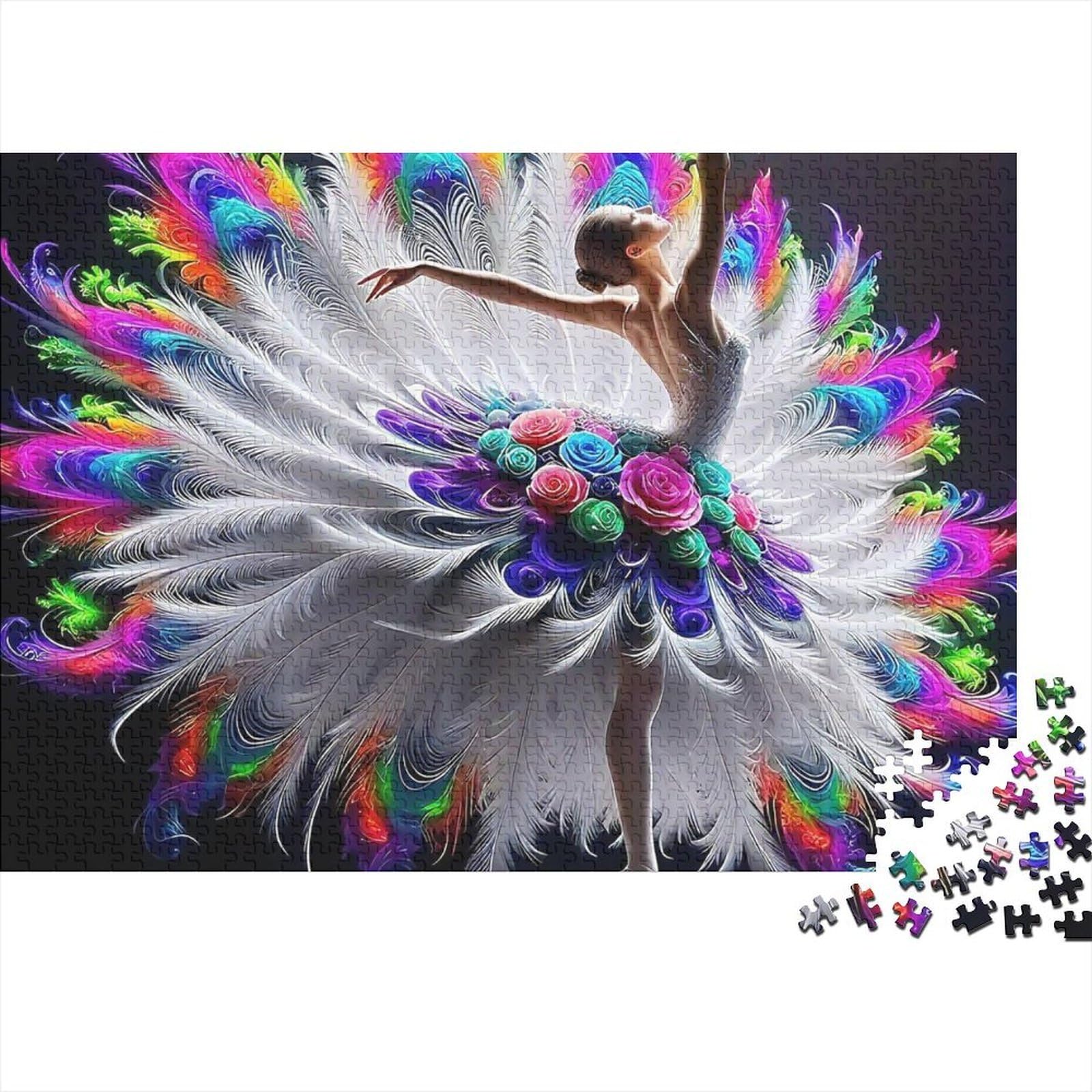 1000 Pieces Dreamy Ballerina Paper Jigsaw Puzzle for Adults Educational Dance Art Puzzle Relieves Stress Wall Decor Gift 70x50cm/1000pcs