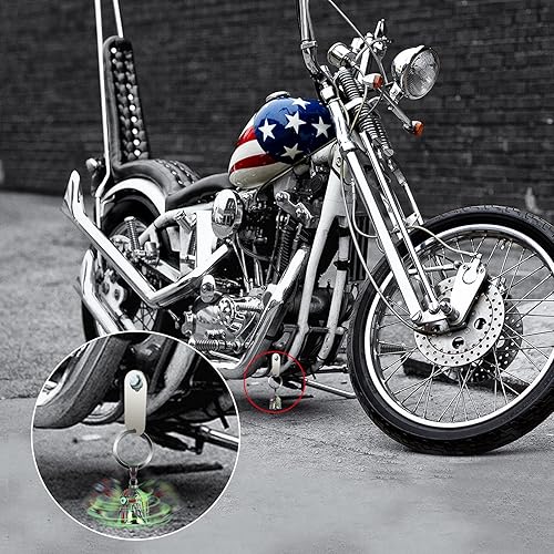Miniatura 8 de Gremlin Bells for Motorcycles Motorcycle Bell Guardian Angel  Cross with Evil Eye Keychain Accessories for Bikers Gifts