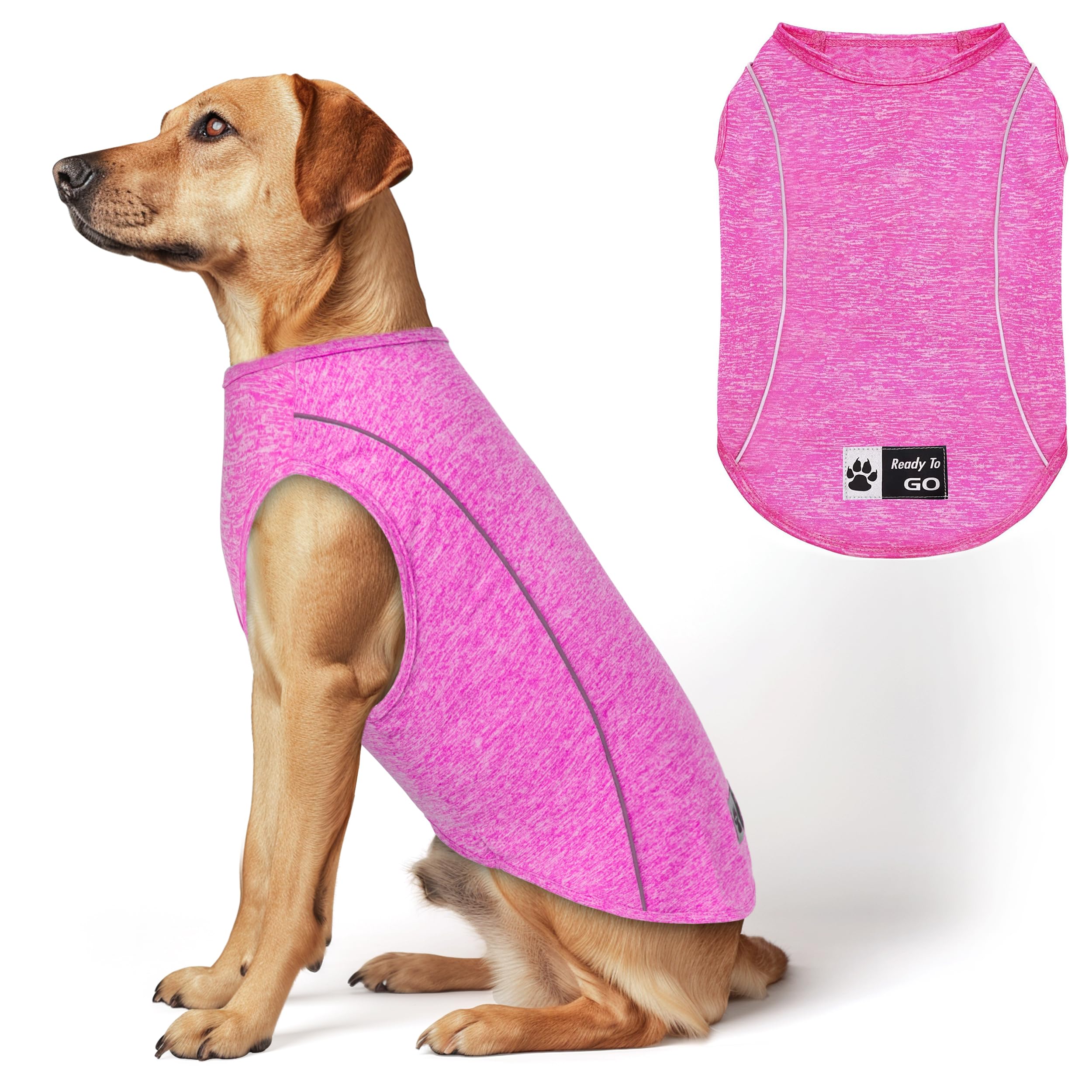 KYEESE Reflective Dog Shirt, Lightweight Sun Protection Dog T Shirts for Medium Large Dogs Girl, Breathable Sleeveless Pet Tank Top Summer Dogs