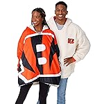 FOCO NFL Cincinnati Bengals Unisex Reversible Oversized Sherpa Hoodie Sweatshirt Colorblock Hoodeez, One Size