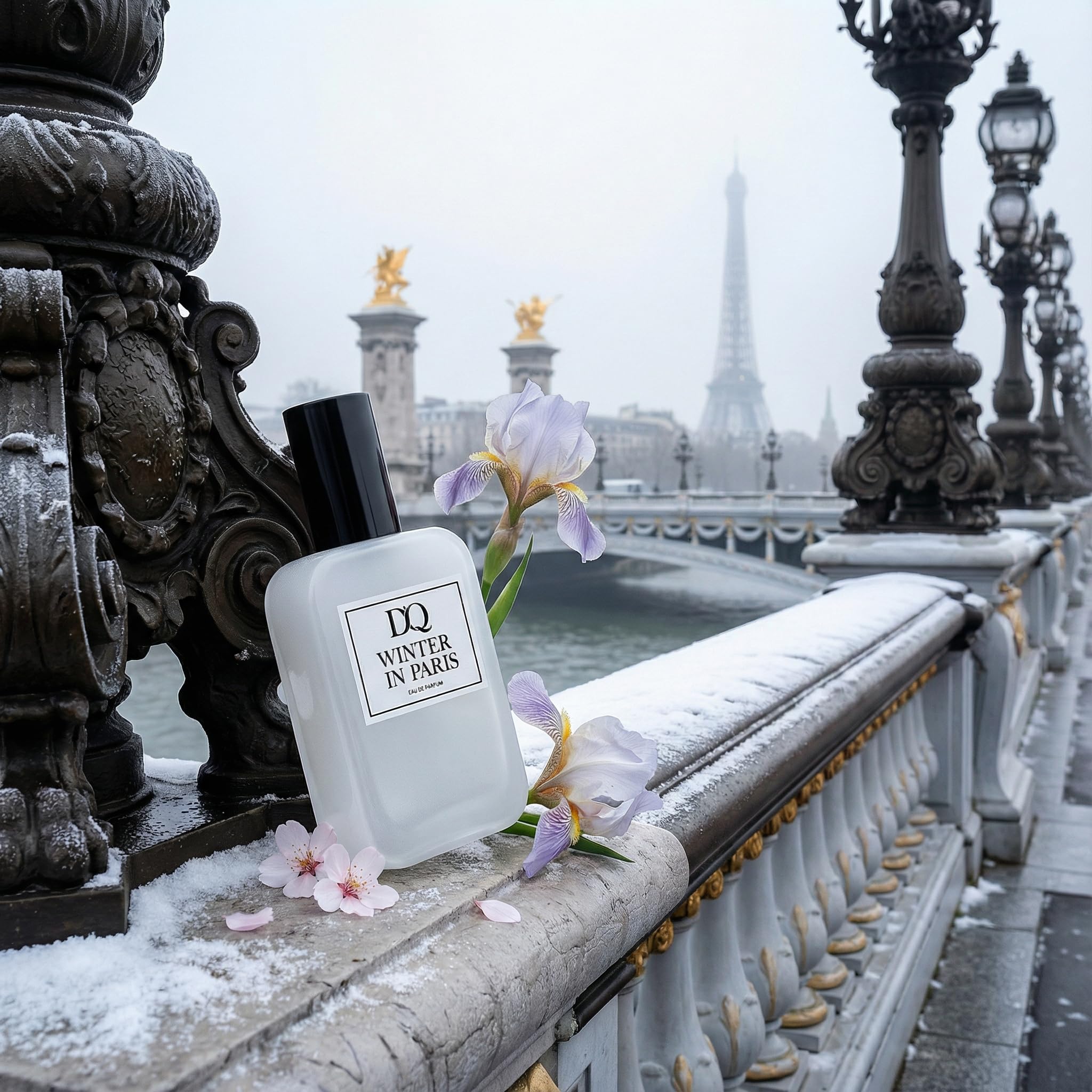 D’QAR WINTER IN PARIS | Eau de Parfum Damen – Pudriger Damenduft mit Kirschblüte, Iris & Moschus – Cremig, clean & elegant – 50 ml