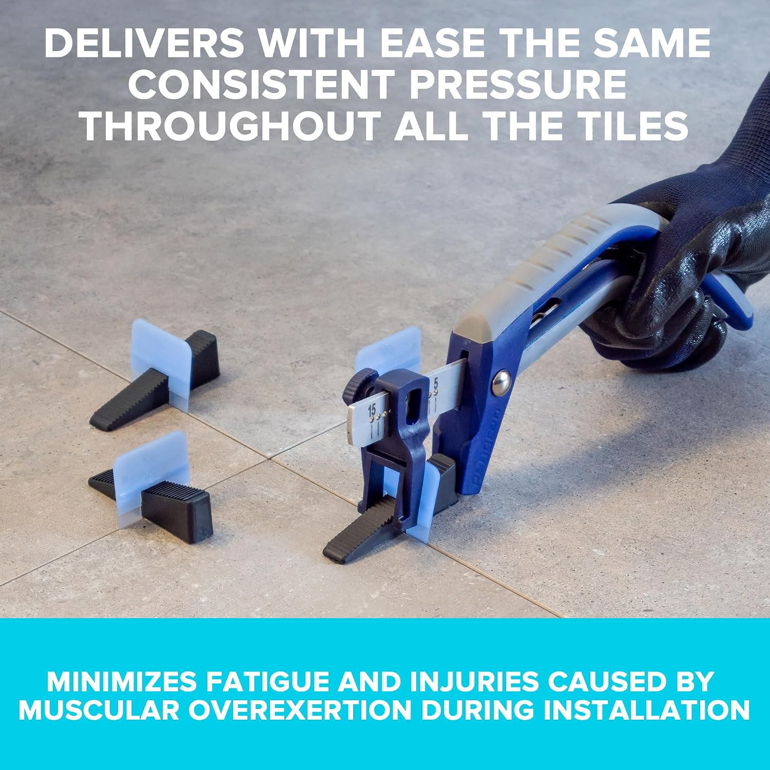 Peygran Adjustable Ergonomic Pliers for CLASSIC & COMPACT Tile Levelling Systems. Home Improvement Tool for Precise Lippage-Free Tile Installation, Minimizes Fatigue & Injuries