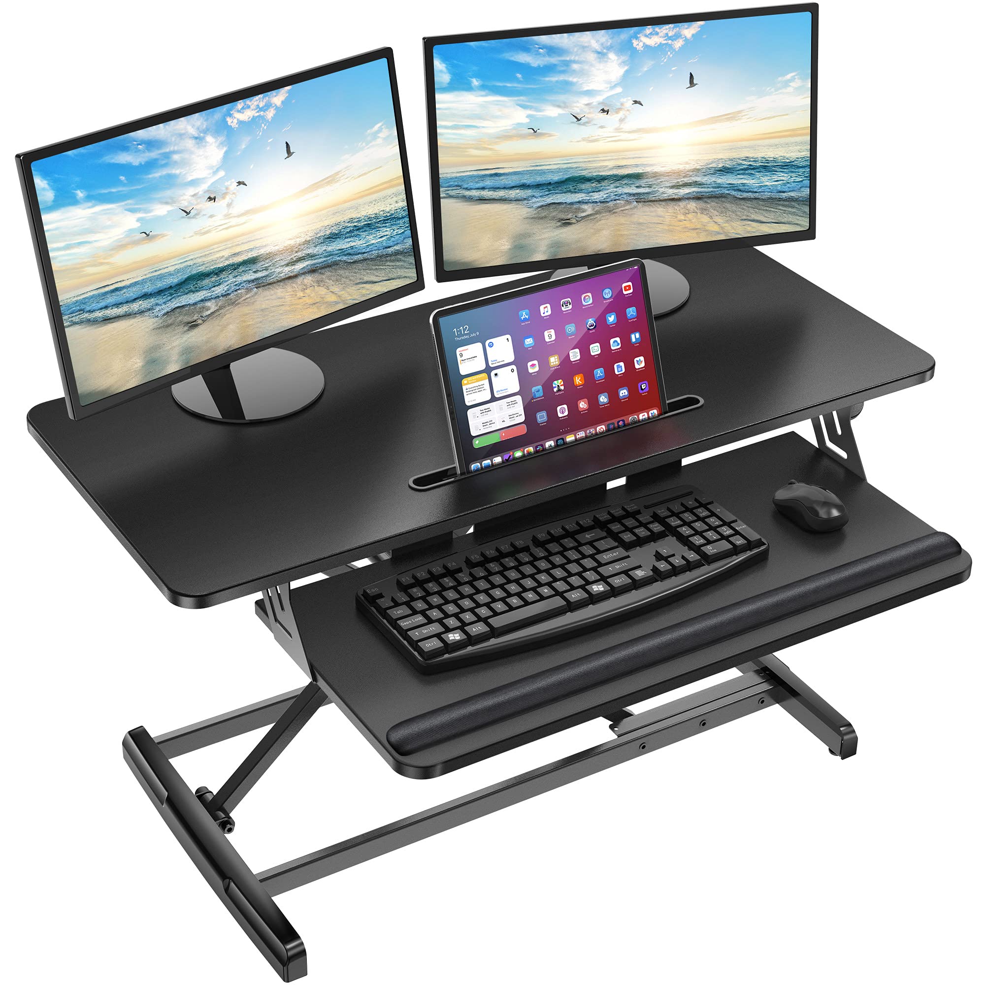 Buy AboveTEK Standing Desk Converter, 36" Stand Up Desk Riser with Gel Wrist Rest, op Sit Stand