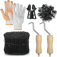 CraftyDream 1053pcs Rebar Tie Wire Twister Kit: 1000 6" 16GA Double Loop Ties, 2 Wooden Twisters, Gloves, 50 Chairs for Concrete Construction