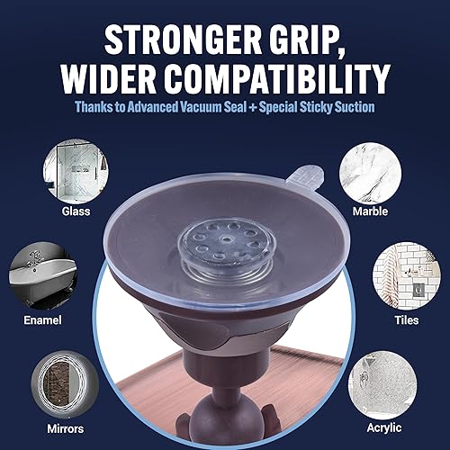 Miniatura 11 de Mirrorvana espejo de regadera antiniebla con ventosa, 6.3 נ6.3 pulgadas Transparente