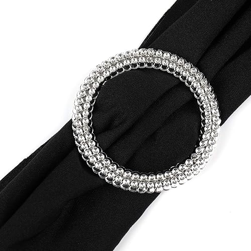 Miniatura 2 de Tosnail Paquete de 50 bandas de elastano para sillas de boda, decoración de sillas de fiesta, color negro