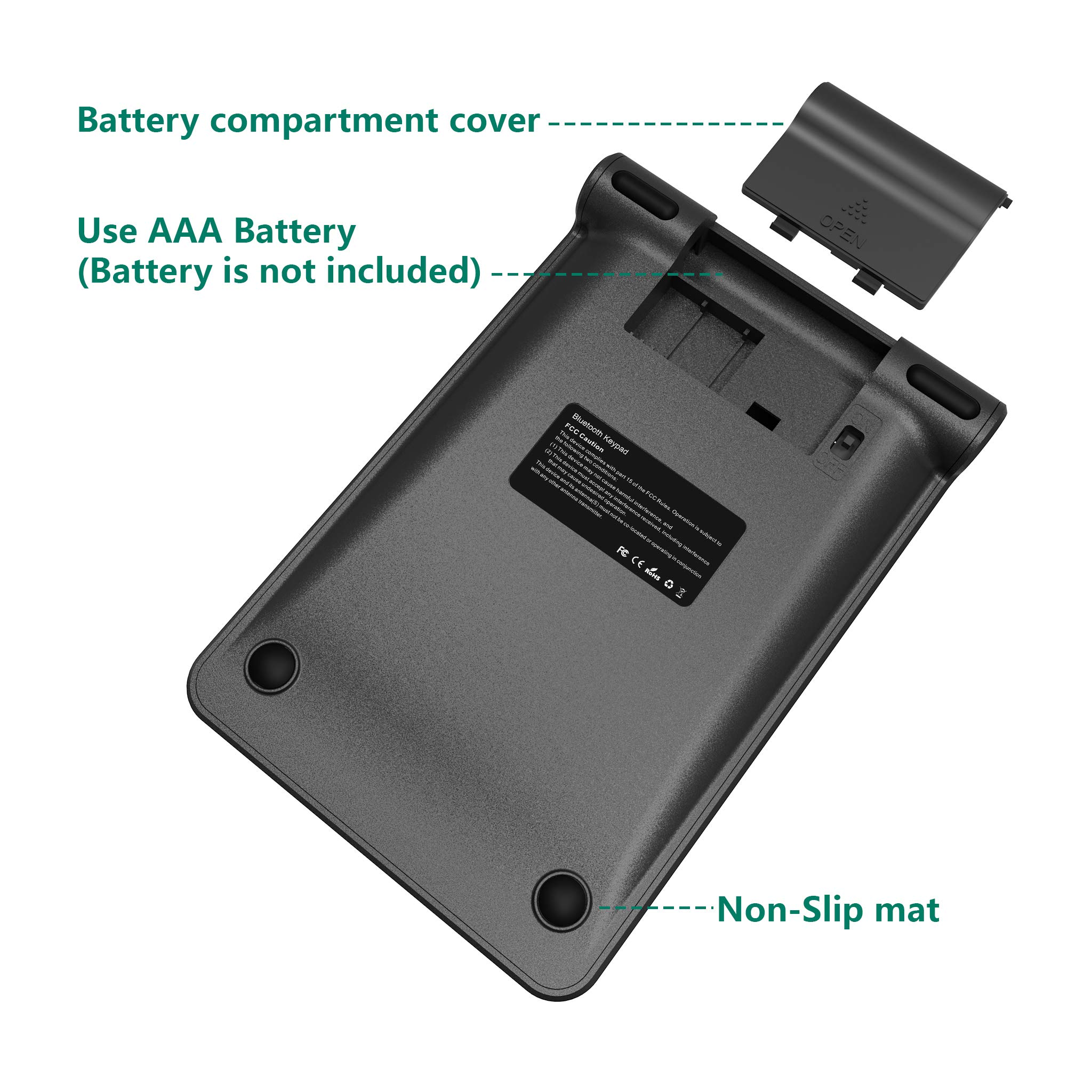 Blok numeryczny Bluetooth do laptopów, przenośna, bezprzewodowa klawiatura numeryczna Bluetooth, 22 przyciski, z wieloma kombinacjami klawiszy, do laptopa, komputera, komputera stacjonarnego,