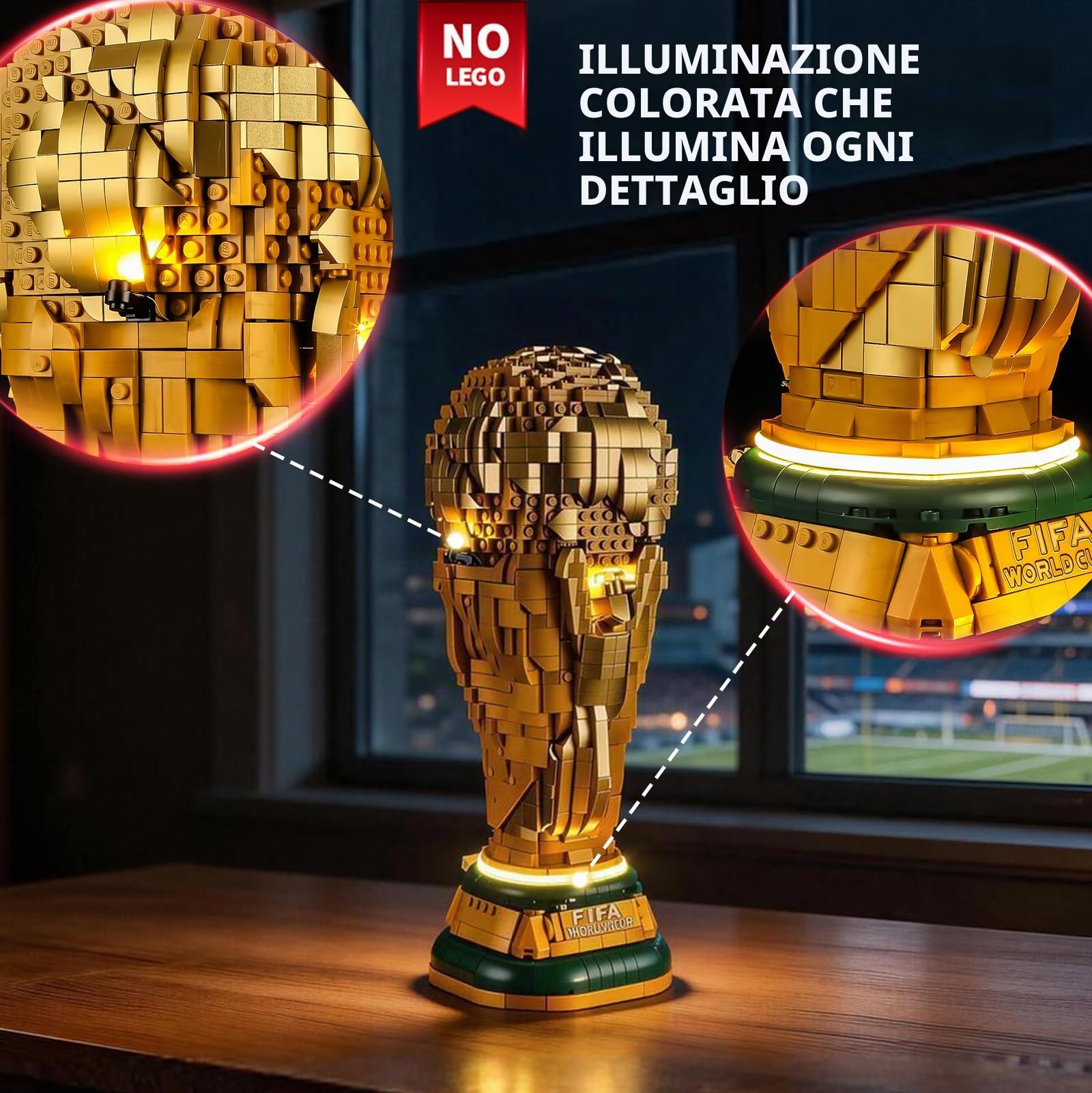 BRIKSMAX Illuminazione LED per LEGO Editions Trofeo Ufficiale della Coppa del Mondo FIFA di Calcio 43020, set di luci compatibile per mattoncini da costruzione - Senza set Lego