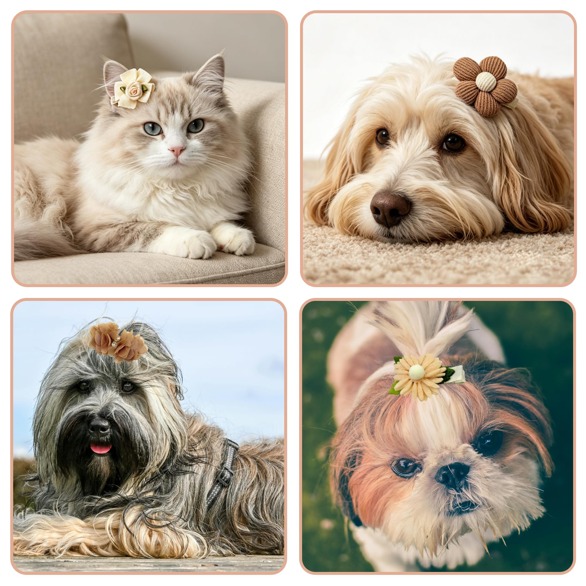 DHER 6 piezas pinzas para el cabello para perros, hebilla de cabello, pinza para el cabello, para mascotas, clips de pelo, pequeños animales, clips de pelo, súper peinado, para perros, accesorios de