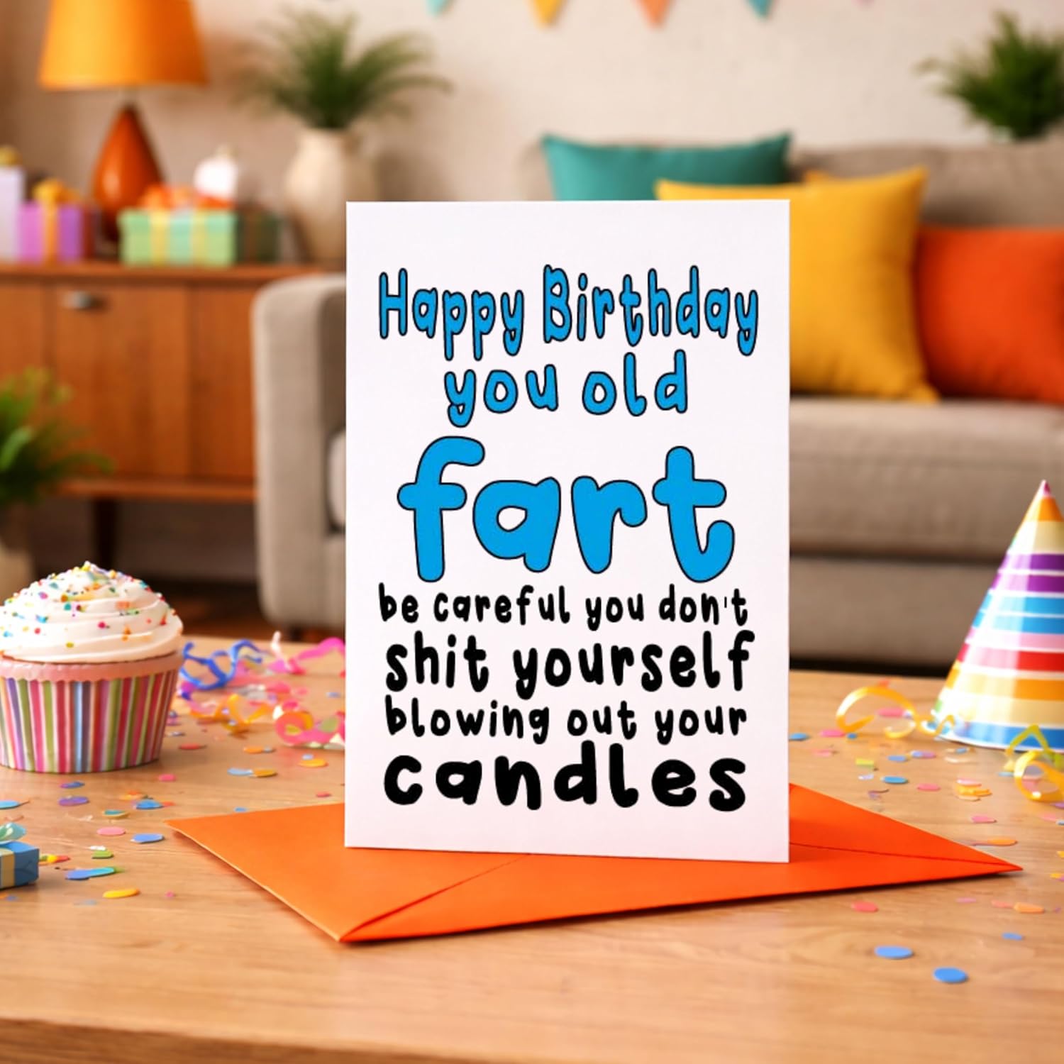 Wanky Candles Funny Birthday Cards for Dad - You Old Fart - Rude Happy Birthday Card for Dad from Son Daughter, Joke Humour Banter Birthday Greeting Cards Gift for Daddy Papa Father C36