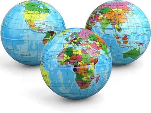Mini Earth - Pelotas blandas blandas de 3.7 pulgadas para niños y niñas, juguetes de geografía educativa, juguete de aprendizaje sensorial para