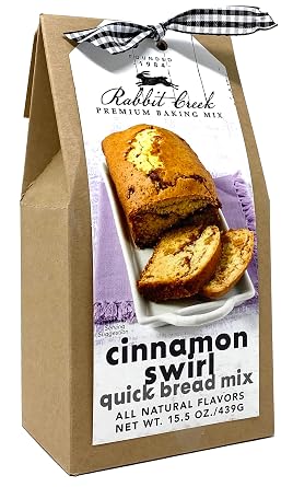 Rabbit Creek Cinnamon Swirl Quick Bread Mix Easy To Make Cinnamon Quick Bread Mix, Made in the USA, Cinnamon Quick Bread Mix