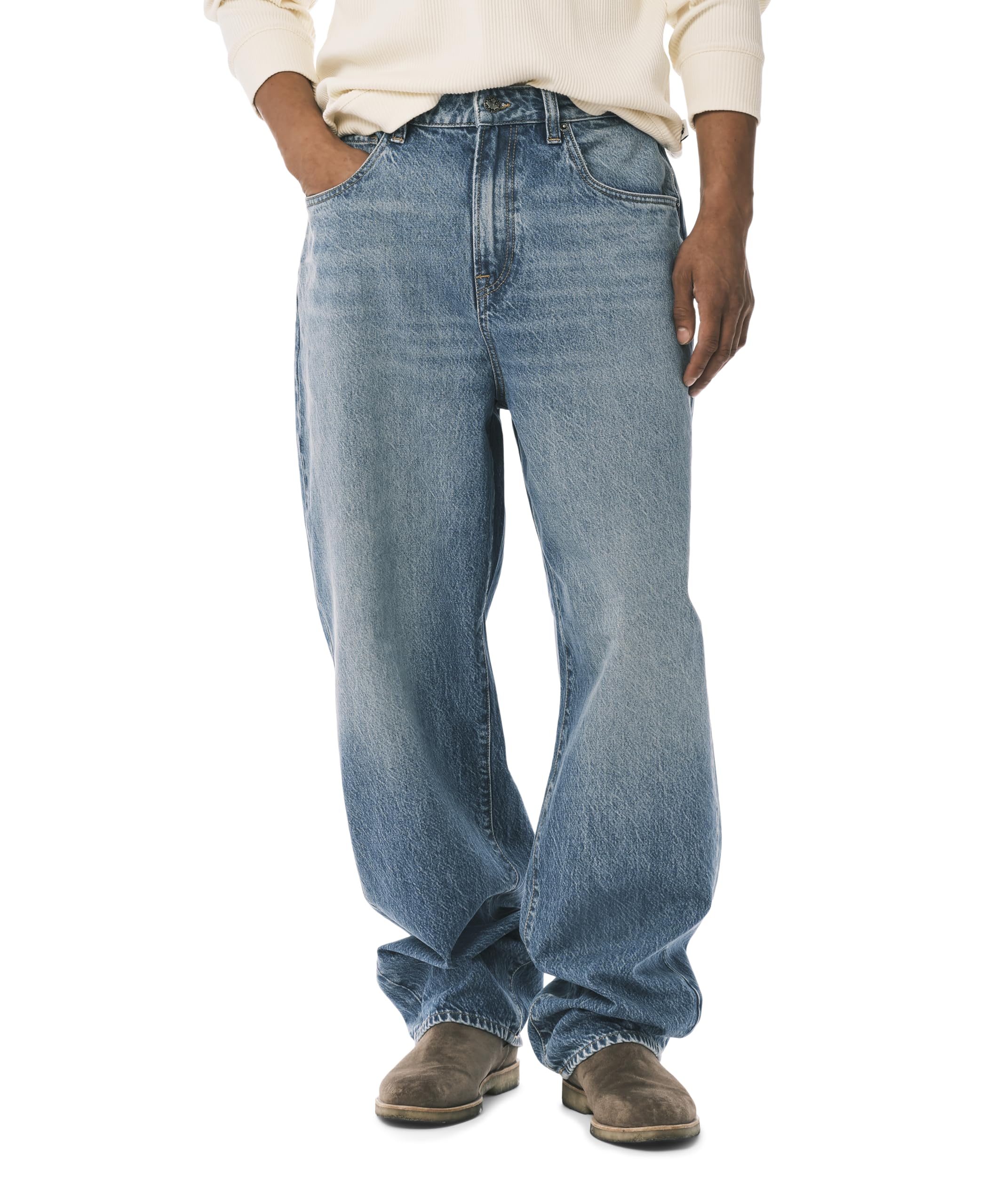 Photo 1 of Buffalo David Bitton Men's Baggy Fit Straight Leg Mikey Jean, Vintage Sanded, 31W x 32L