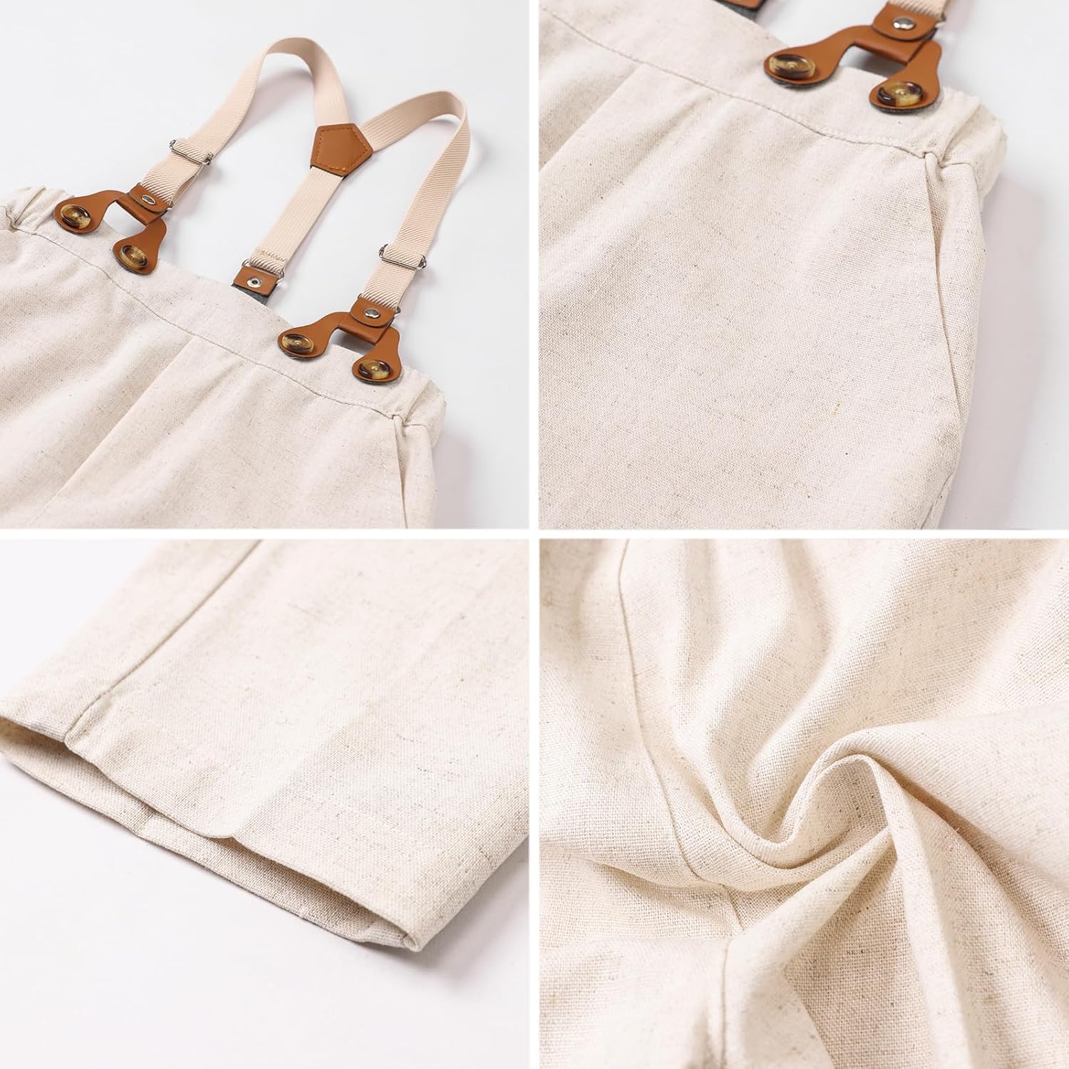 SANGTREE Boys Suit Cotton Linen Formal Set Baby Boy Dress Clothes Gentleman Wedding Ring Bearer Outfits, 3 Months - 9 Years - Image 4