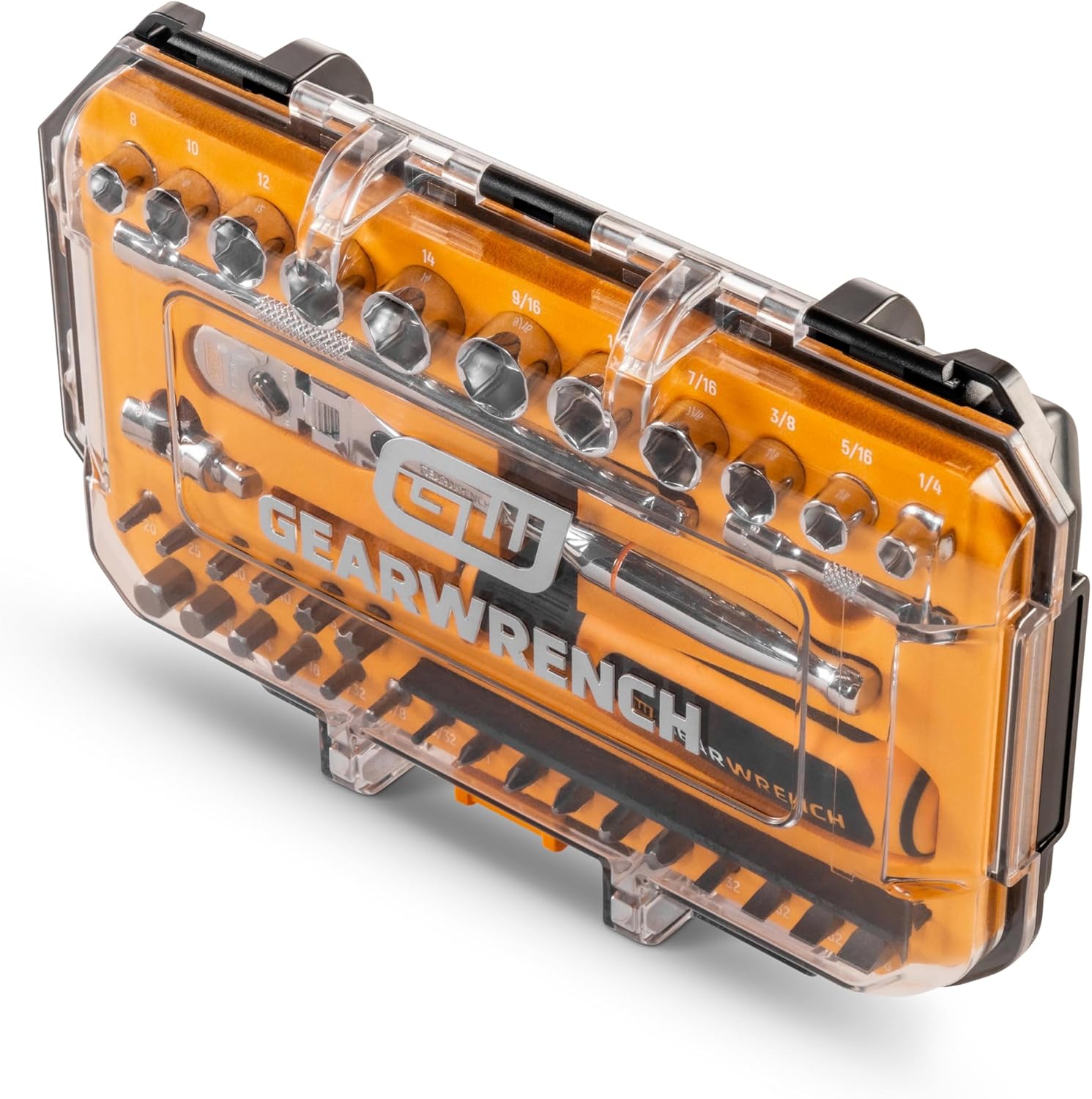 GEARWRENCH 39 Piece 1/4" Drive MicroDriver Set with 120XP Locking Flex Head Ratchet and Stubby Sockets | GWMBS39XPS