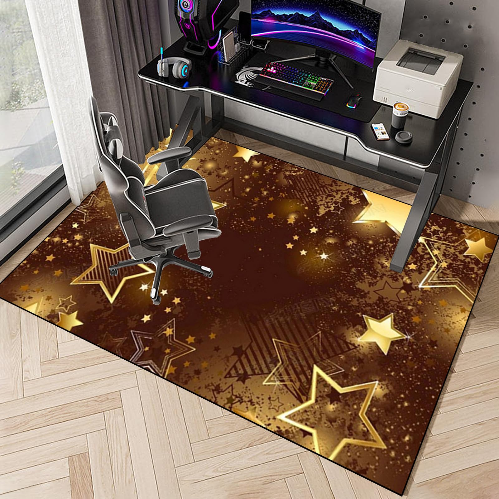 Tappeto Gaming pavimento, Tappetino Salvapavimento Antiscivolo, Tappeto per Sedia Ufficio per per Pavimenti in Legno Duro, Tappetini di Protezione per Pavimento per Parquet e Laminato 150 x 180 cm