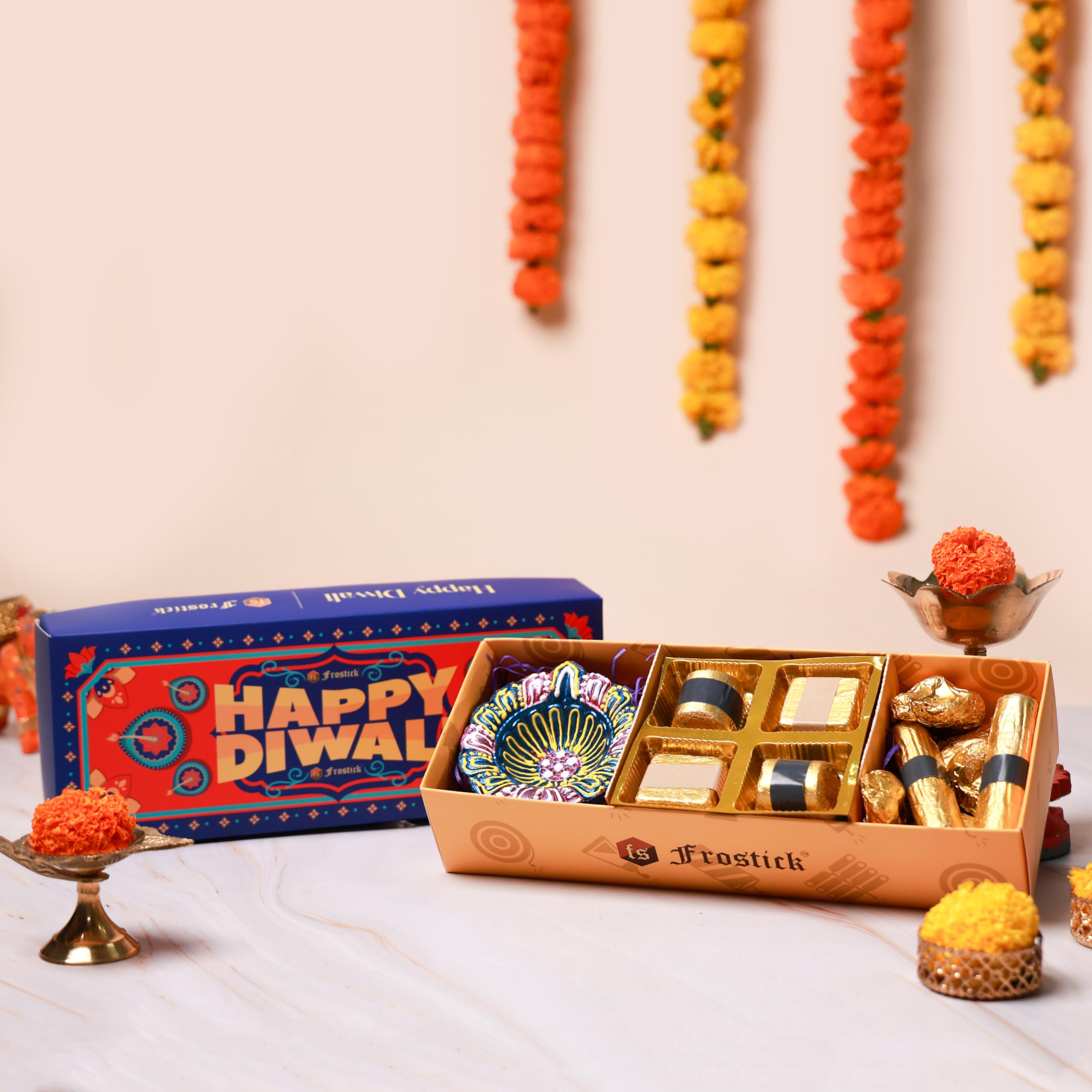 Frostick Diwali Hamper Set | Combo Of Chocolates With Handmade Diya and Handmade Chocolate bars, Paralines and Assorted Flavour Chocolates (B0CLM12DYR) Amazon Price History, Amazon Price Tracker