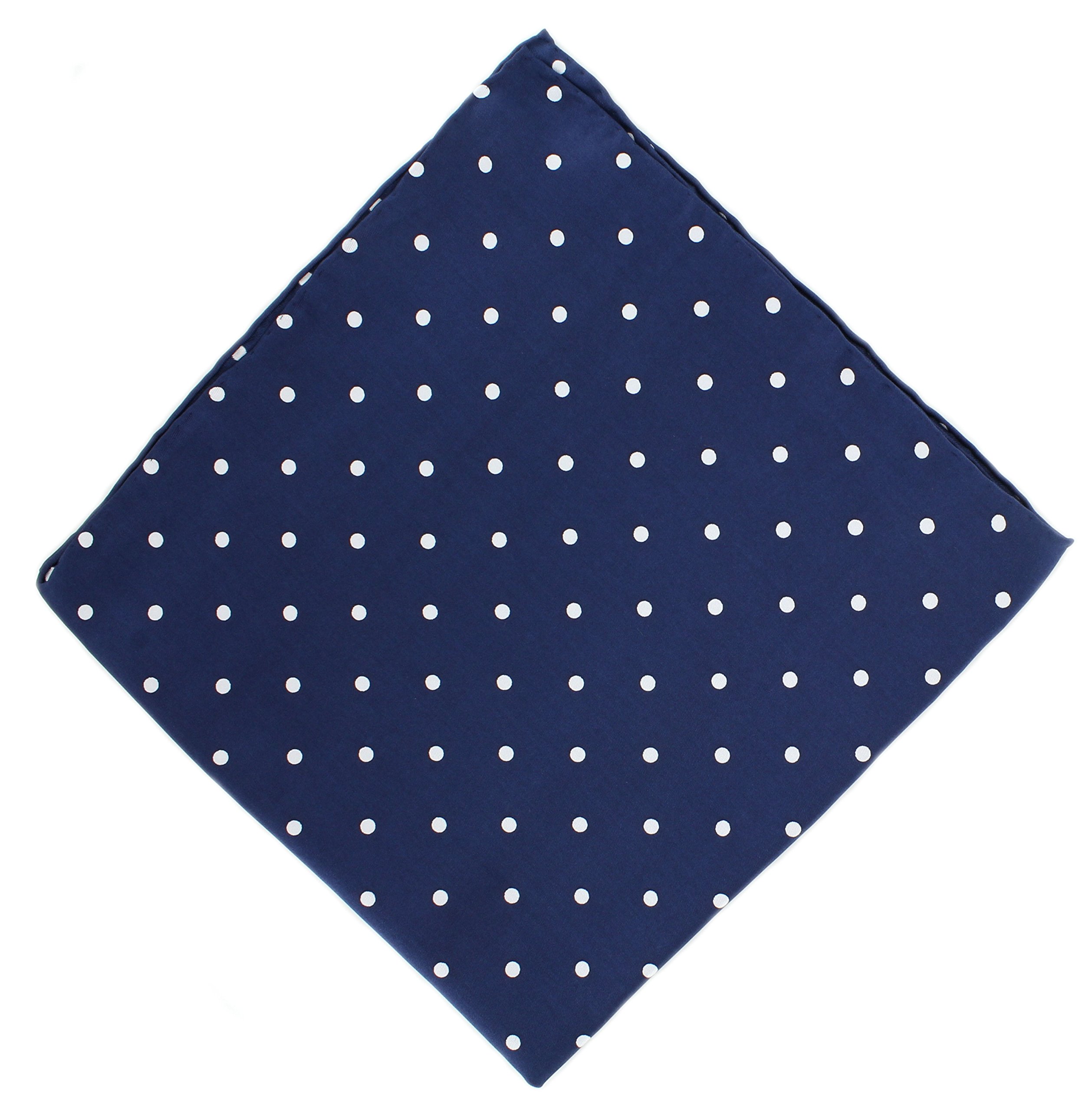 Michelsons Of London Men's Navy Polka Dot Silk Handkerchief