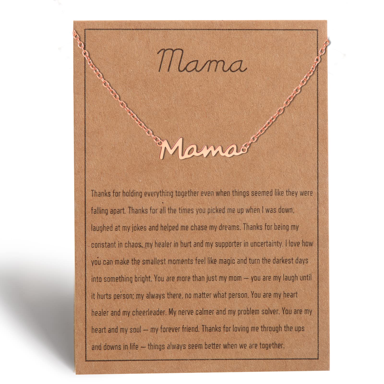 NONTAIMama necklace for Women - Silver, Gold & Rose Gold Mom Jewelry for Women, Gifts for New Mom, Expecting Mom Gift for Pregnant Friend, Mom to be Gifts with Cards