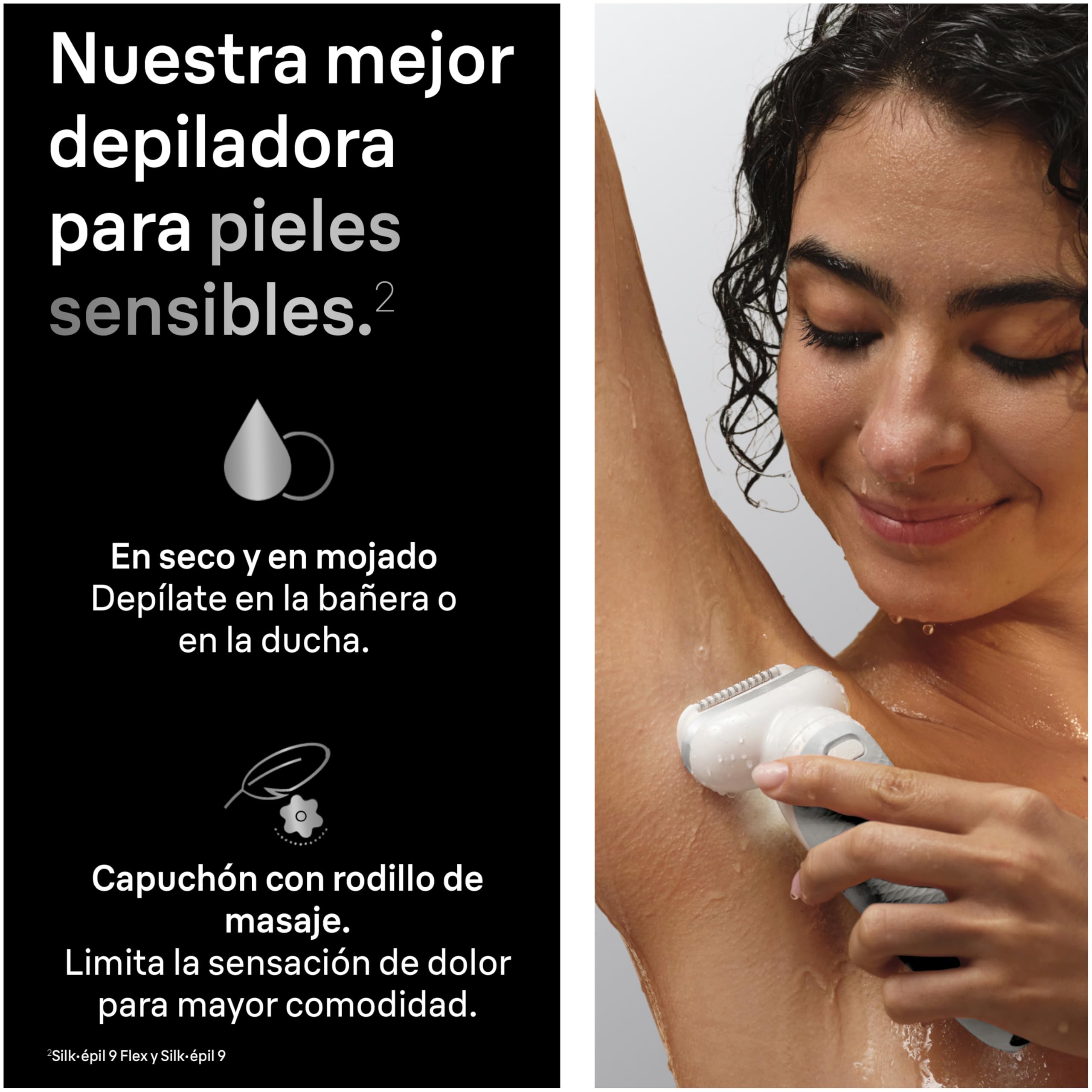 Braun Silk·épil 9 Depiladora Eléctrica Mujer Corporal con Cabezal Pivotante, Uso Seco y Mojado, Depilación Suave Duradera 9-041