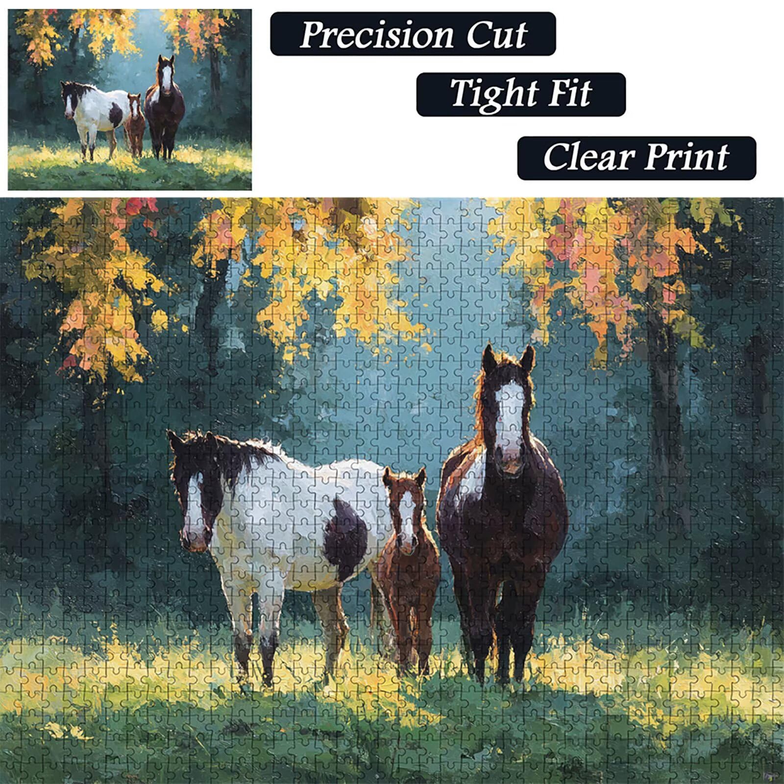 Animal Puzzle Madera 3000 Piezas, Caballo Puzzle Adultos con Caja 122x81cm, Rompecabezas Desafiante, para Hombres Mujeres Adolescente, Juegos de Rompecabezas Creativos, Decoracion Hogar Regalo, G-1166