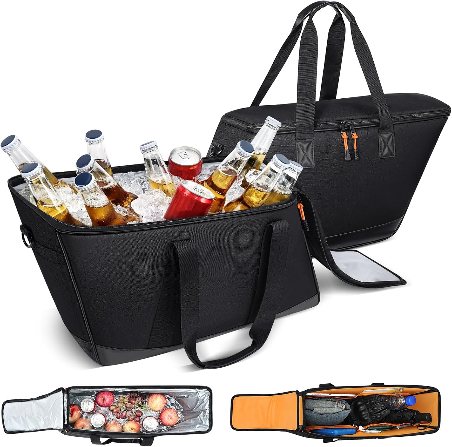 Benlari Saddlebag Liner Bag, Motorcycle Cooler Bag Combination, Dual Zone Leakproof PVC 900D Oxford Fit for Harley Davidson Touring Road Glide Street Glide Road King Electra Glide 1993-2025 (2 Pack)