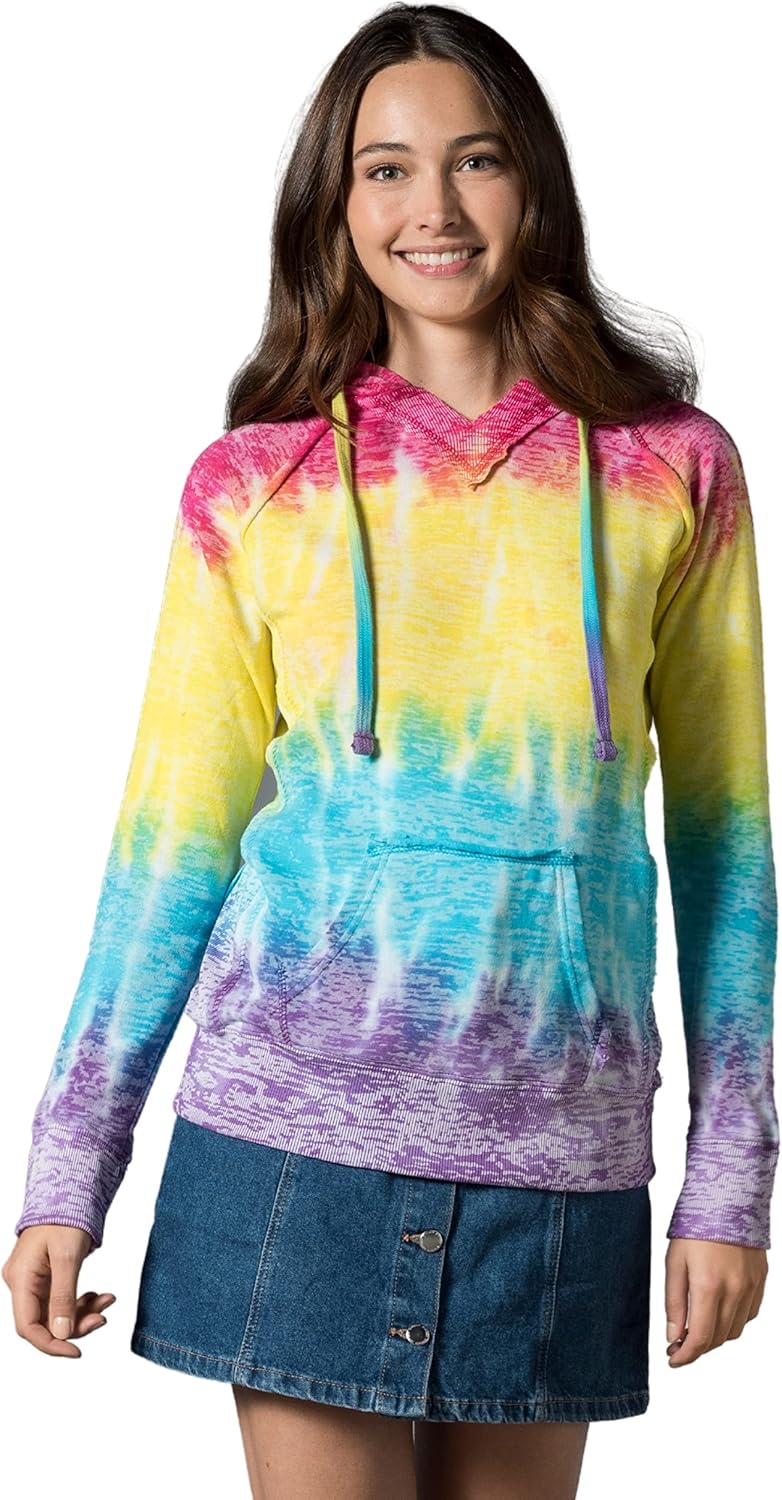 MV Sport Tie Dye Sweatshirts Hoodies for Women Rainbow Lightweight Pullover - Cotton Fleece Hoodie for Fall Winter Outfits - Image 2