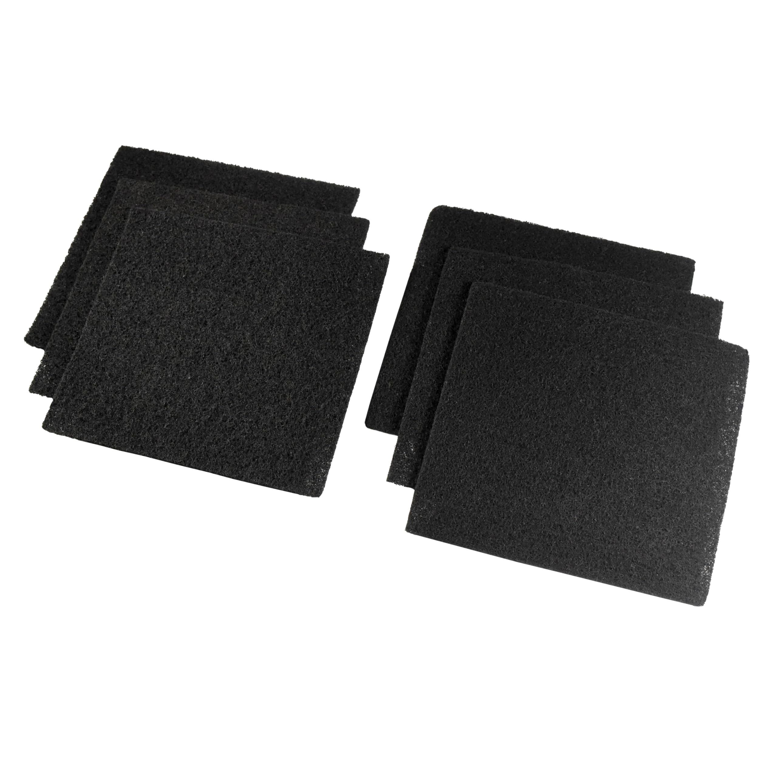 HQRP 6-Piece Activated Charcoal Carbon Litter Box Filters for Hooded Cat Litter Box, 6 x 6.5 Inch Trimmable Pads, 10mm Thick