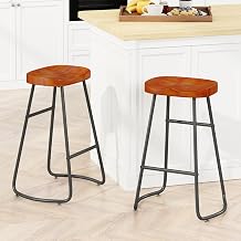Bar Stools Set of 2,Modern 29.52" Counter Height Bar Stools with Metal Leg,Rustic Backless Bar Chairs for Kitchen Island,Coffee Shop,Bar,Home Balcony