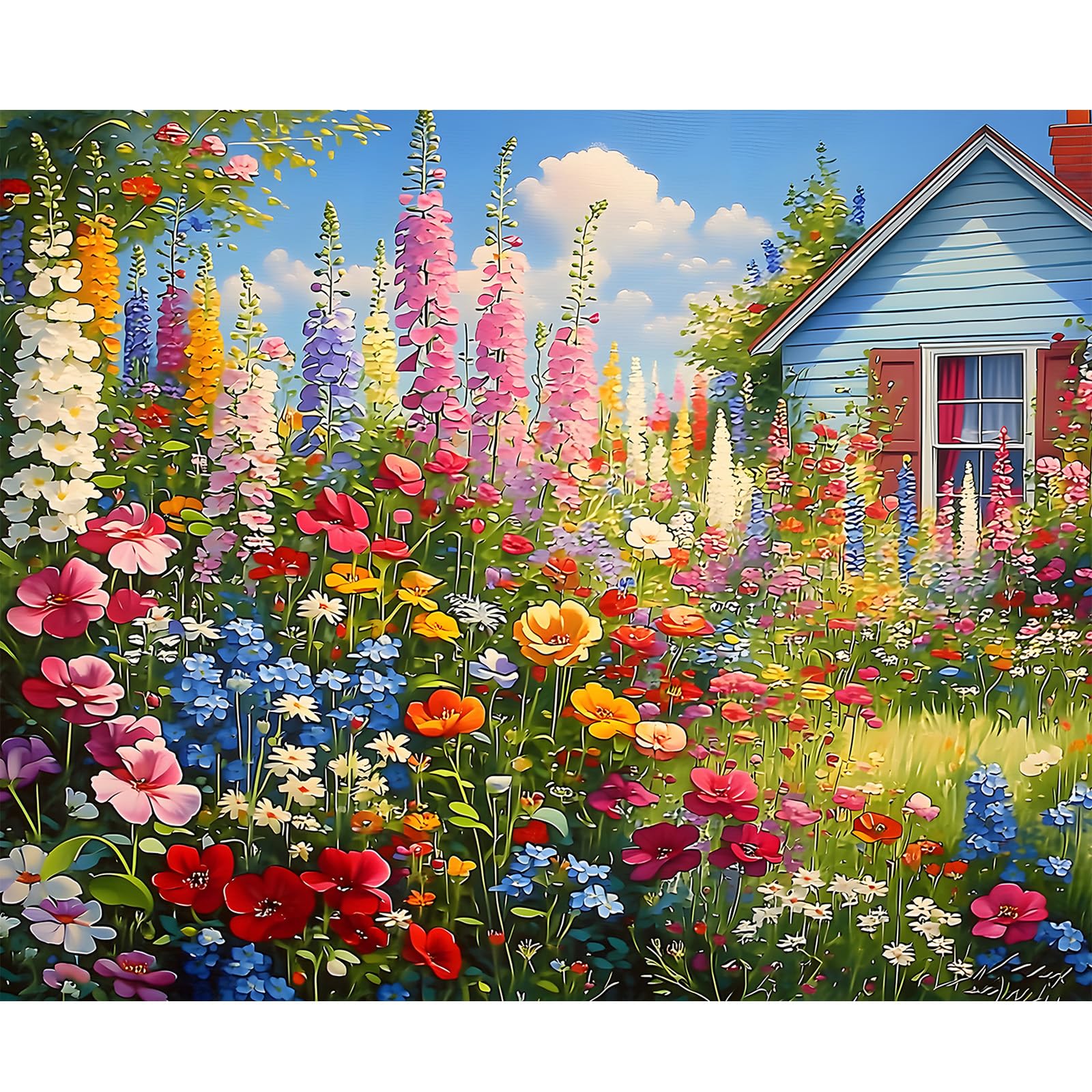 NEWENMO Colorful Flowers Paint by Numbers Canvas Oil Painting for Adults