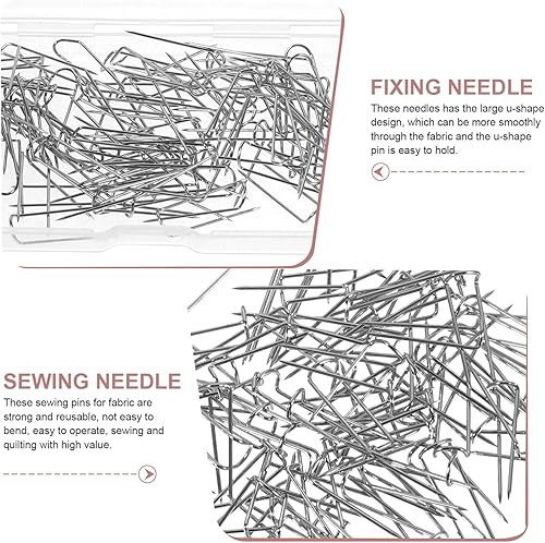 Miniatura 9 de EXCEART 1 caja manos libres de Navidad decoraciones de Navidad pasador acolchado para manualidades, pasadores en U, aguja de coser de retazos para