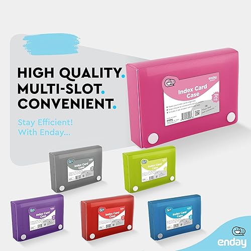 Miniatura 4 de Enday Estuche organizador de tarjetas de índice rosa, 3 x 5, caja de archivos con 5 divisores, caja de tarjetas con capacidad para 100 tarjetas,