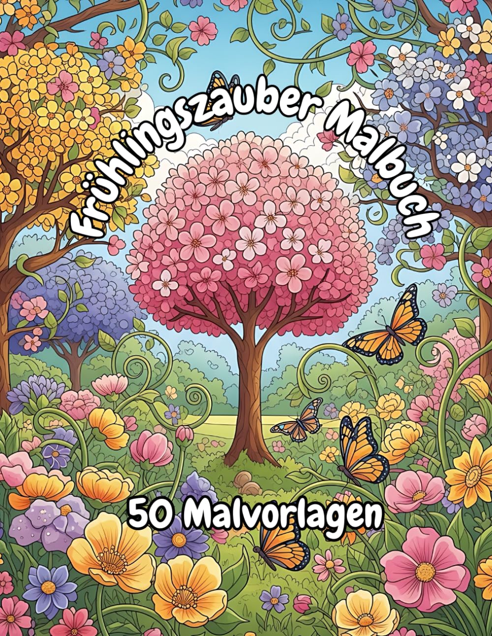 Frühlingszauber – Ausmalbuch für Kinder & Erwachsene: 50 liebevoll gestaltete Frühlingsmotive zum Entspannen, Kreativsein und Abschalten