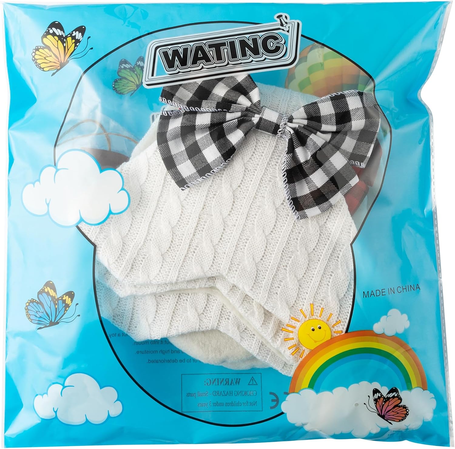 WATINC Pet Christmas Stockings Personalized - 3 Pack Large Bone Shape Stocking with Wooden Name Tag, Pet Cat Knit Christmas Hanging Stockings for Xmas Eve Party Fireplace Tree Gift Decoration