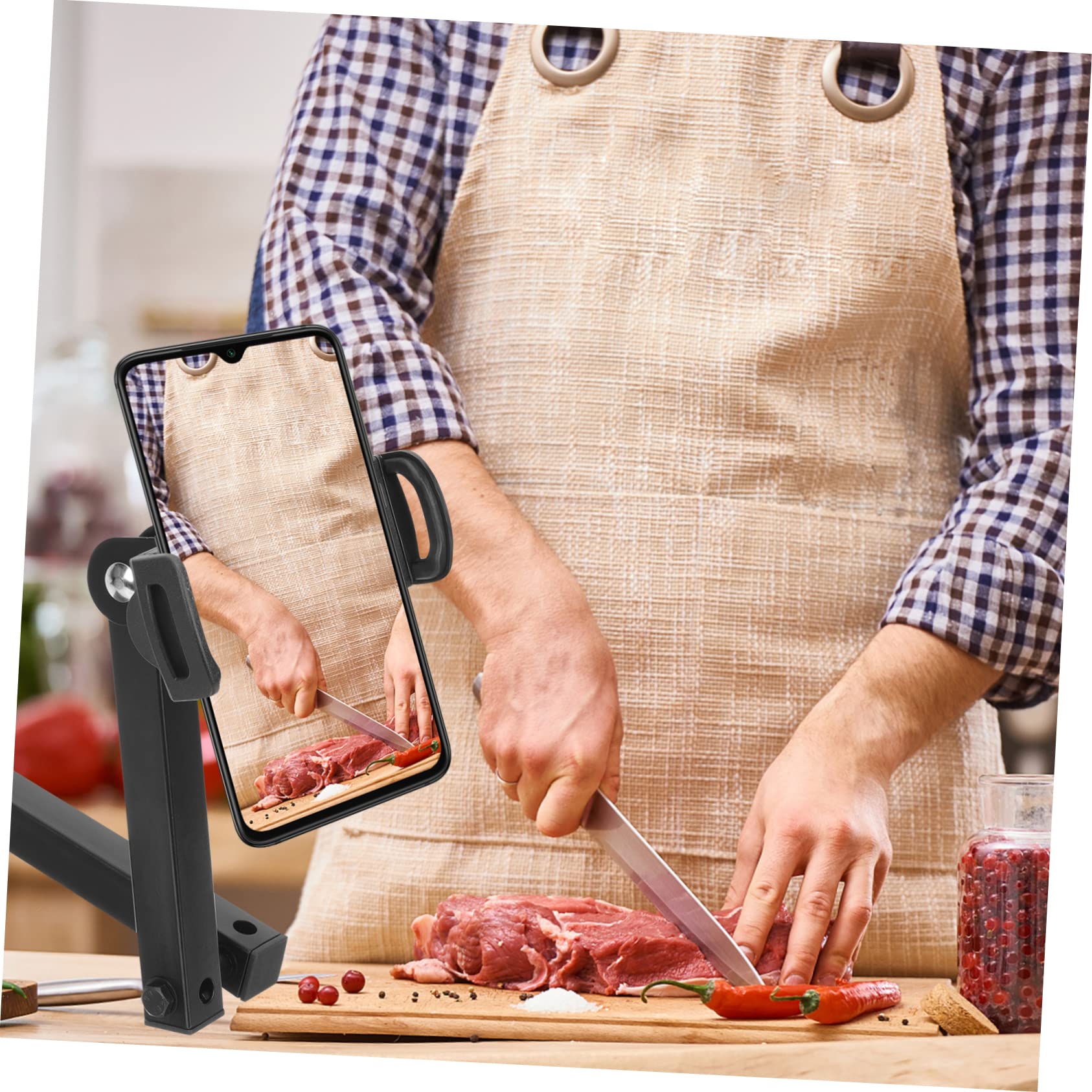 Hemobllo Soporte De Pared Para Teléfono Soporte De Aleación Para Tableta Soporte Plegable Para Teléfono Para Uso Doméstico Soporte De Pared Multifuncional Estante
