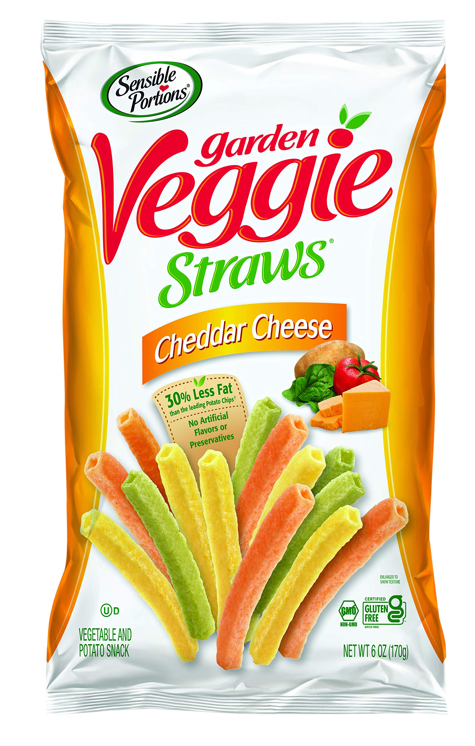 Buy Sensible Portions Garden Veggie Straws, Cheddar Cheese, 6 Oz (Pack