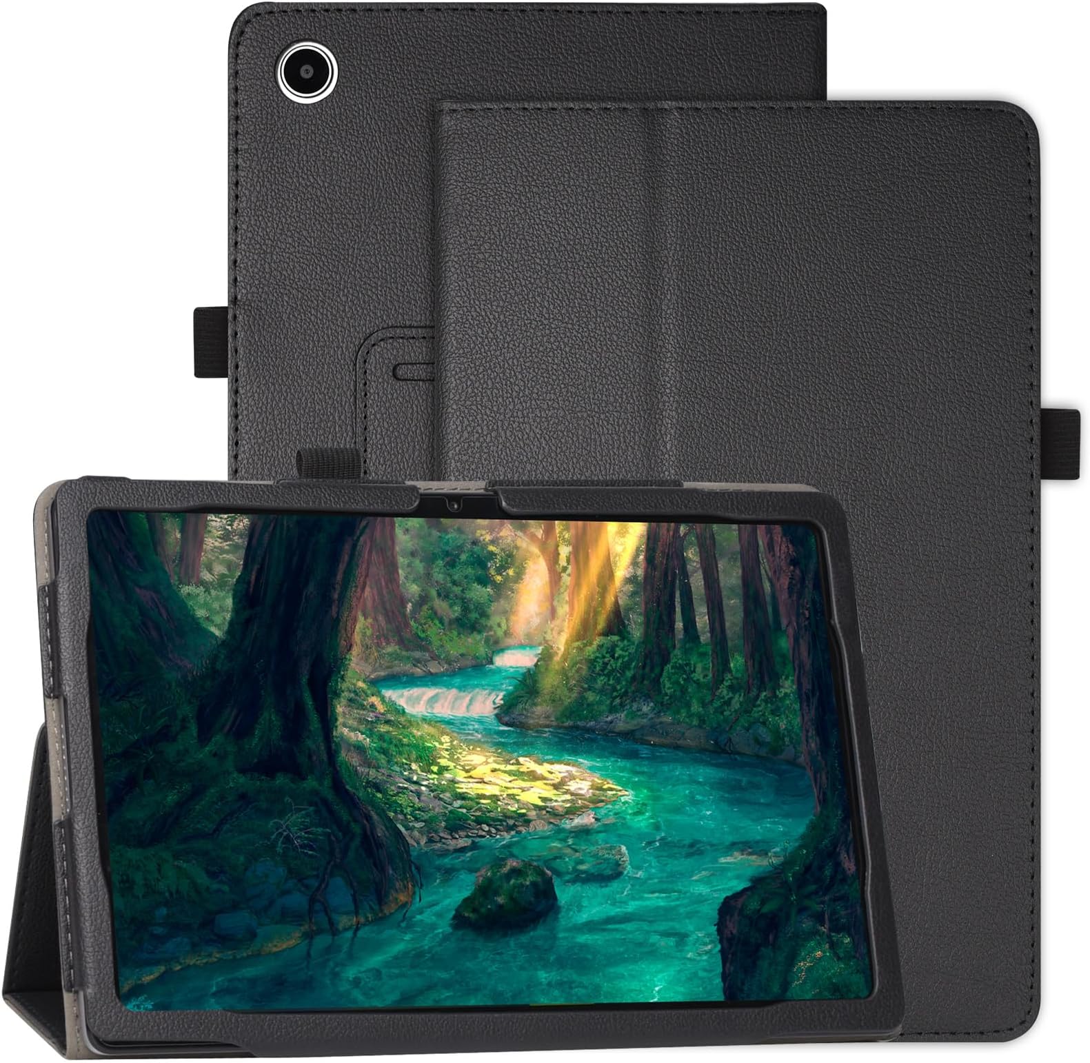 CaweetCase for Onn. 11" Tablet Pro 2023 Model: 100110027 - Premium Leather Folio Protective Stand Cover with Pencil Holder, Black