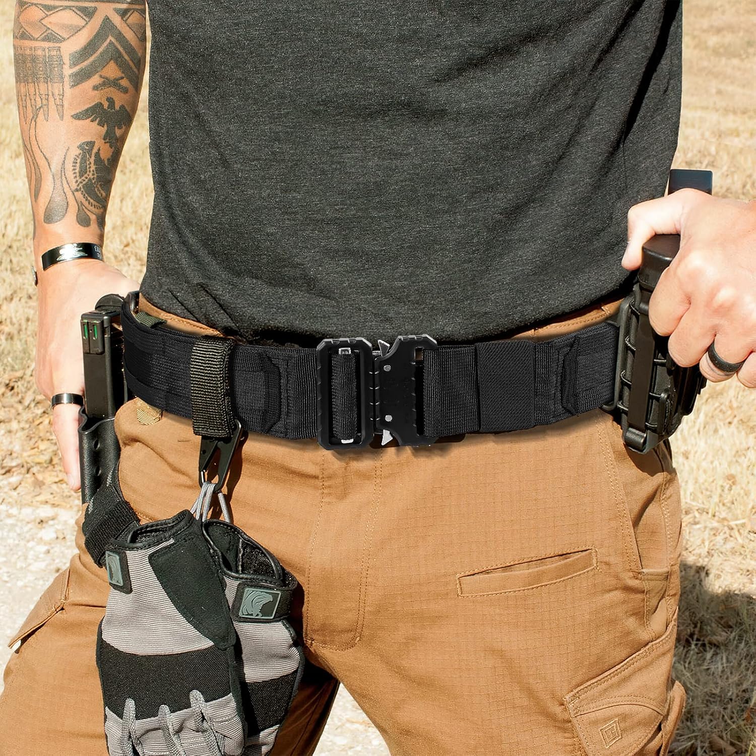 AIKATE Tactical Molle Battle Belt - Quick Release Rigger Combat Belt 1.75"/2.25" Inner & 2.0" Outer Heavy Duty - Image 7