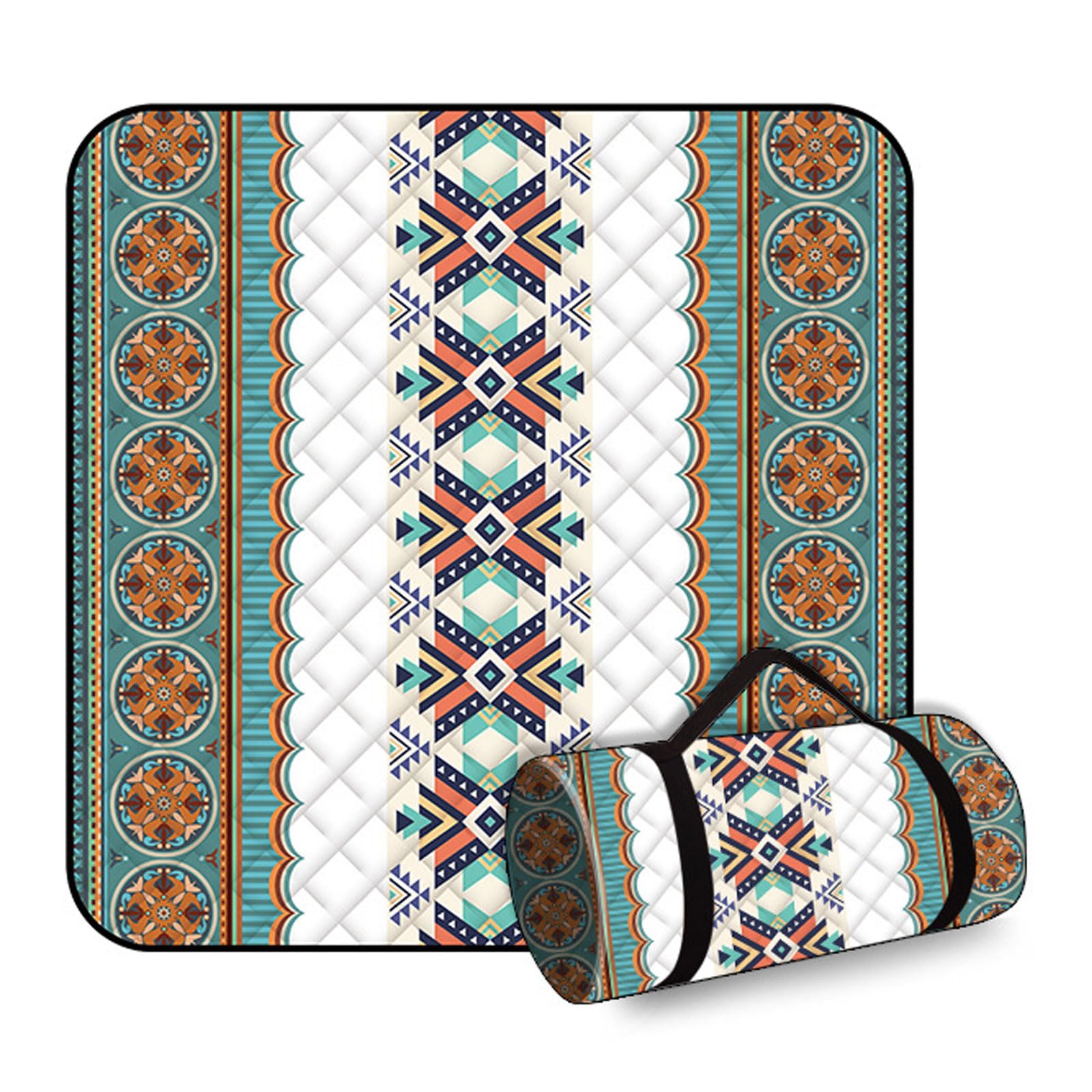 Coperta Picnic Impermeabile Pieghevole 5 Strati Campeggio Con Tracolla Per Escursioni Sull'erba E Viaggi-Grey