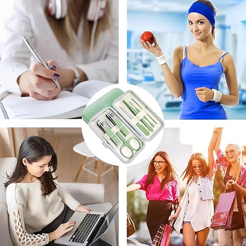 Miniatura 6 de Juego de manicura de 7 piezas, kit de cortaúñas, kit de manicura de acero inoxidable, herramientas de corte de uñas, kit portátil de aseo de viaje,