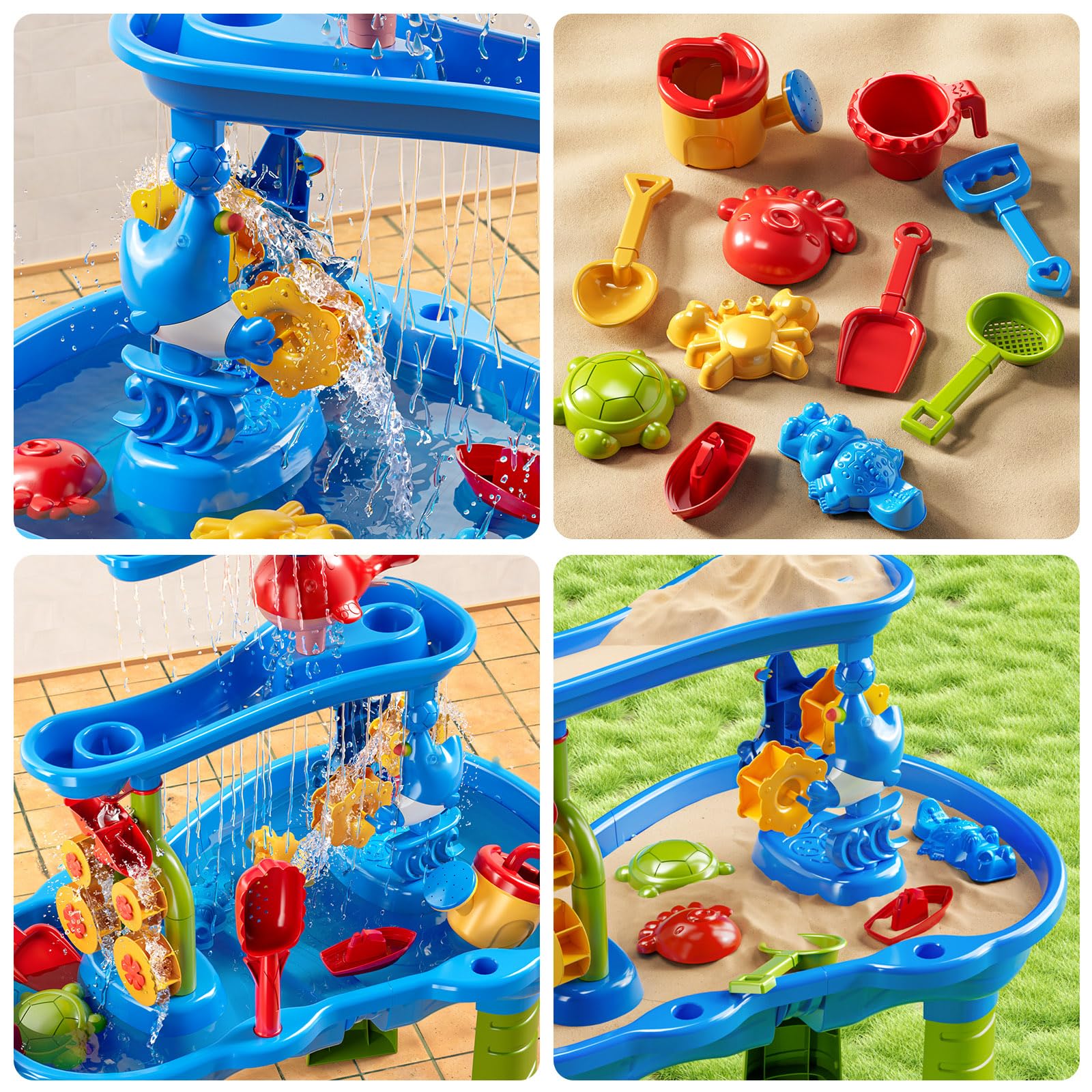 Mesa De Agua Y Arena Para Niños De 3 A 8 Años – Con Accesorios, Fácil De Montar, Ideal Para Verano